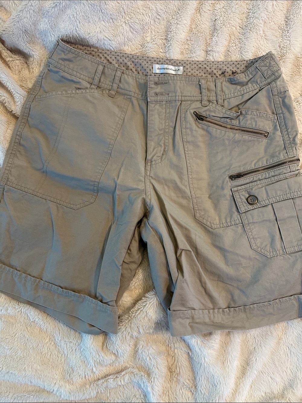 Christopher & Banks Light Khaki Utility Cargo Shorts